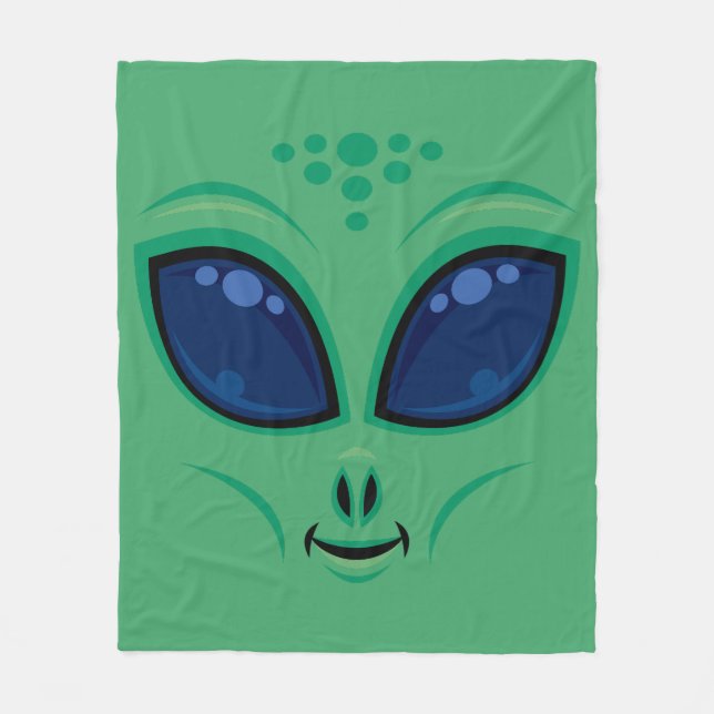Cobertor De Velo Rosto de Alien de Desenho Amigável (Frente)