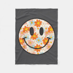 Cobertor De Velo Rosto Feliz de Daisy Retro Sorriso Estética Préppy