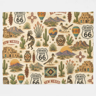Cobertor De Velo Rota 66 do Novo México Padrão Vintage do Sudoeste