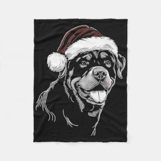 Cobertor De Velo Rottweiler Cachorro Chapéu de Papai Noel Natal Xma