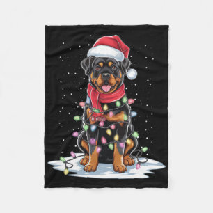 Cobertor De Velo Rottweiler Cachorro Noel Hábor Árvore de Natal Lev
