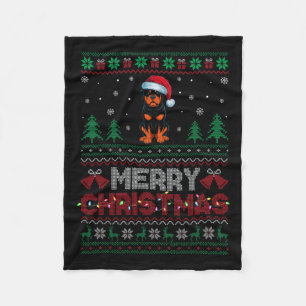 Cobertor De Velo Rottweiler Cachorro Passa Noel Hor Árvore de Natal