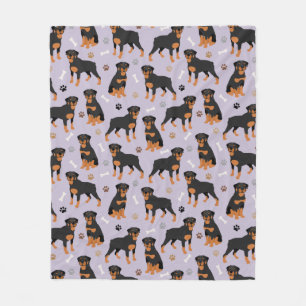 Cobertor De Velo Rottweiler Ossos de Cão e Peças