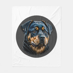 Cobertor De Velo Rottweiler preto
