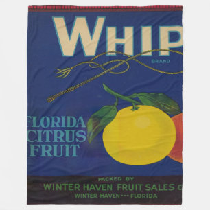 Cobertor De Velo Rótulo de Fruta de Citrus do Whip Vintage