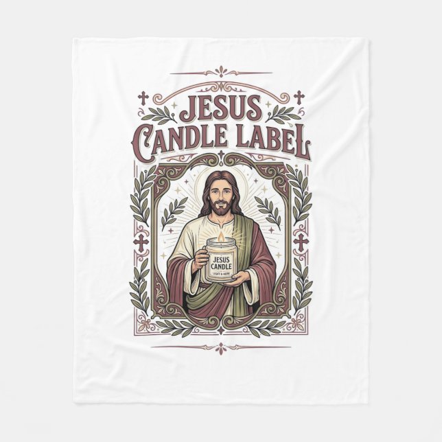 Cobertor De Velo Rótulo de Vela Jesus Vela Jesus Fé Cristã Vi (Frente)