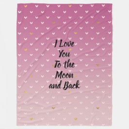 Cobertor De Velo Rouge Rosa Dourado Corações Tom Ombre