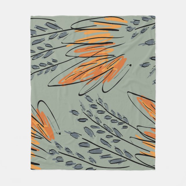 Cobertor De Velo Rough Sketch Grass Ethnic Design (Frente)