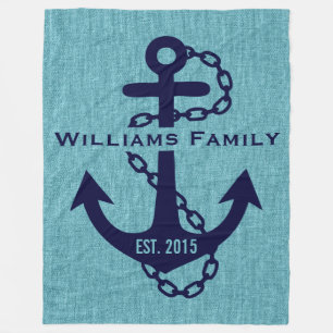 Cobertor De Velo Roupa Azul Com Âncora Azul Rústica De Casamento