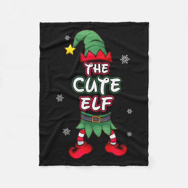 Cobertor De Velo Roupas de Natal de Elfo Fofo Família Combinando Pi (Frente)