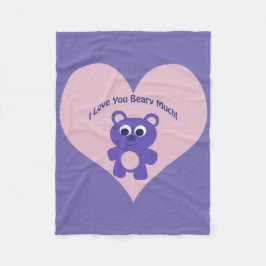 Cobertor De Velo Roxo, amo-te Beary Much!