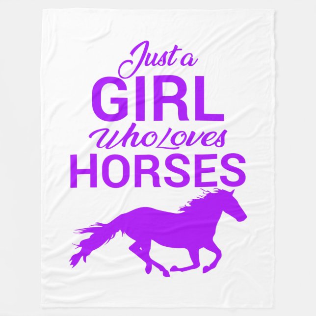 Cobertor De Velo Roxo Apenas Uma Menina Que Ama Cavalos (Frente)