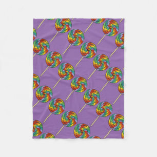 Cobertor De Velo Roxo Arco-Íris Lollipop Docinho