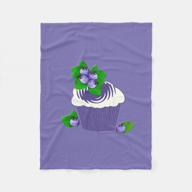 Cobertor De Velo Roxo de Muffin de Mirtilo (Frente)