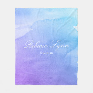 Cobertor De Velo Roxo e bastão Mitzvah da aguarela da cerceta