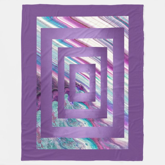 Cobertor De Velo Roxo em cascata, Azul, Teto, Abstrato branco (Frente)