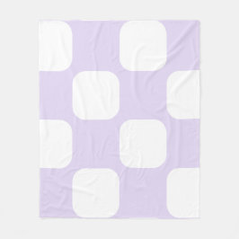 Cobertor De Velo Roxo Lilás Suave e Design de Padrão Quadrado Branc