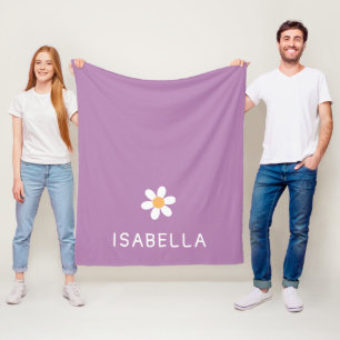 Cobertor De Velo Roxo Menina Nome Daisy Aconchegante
