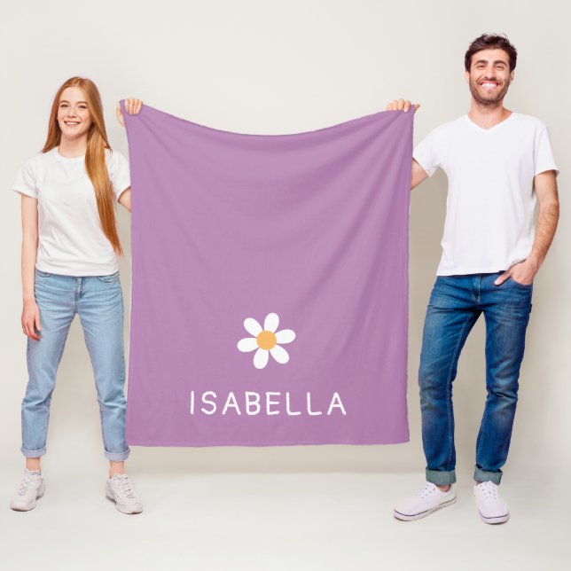 Cobertor De Velo Roxo Menina Nome Daisy Aconchegante (In Situ)