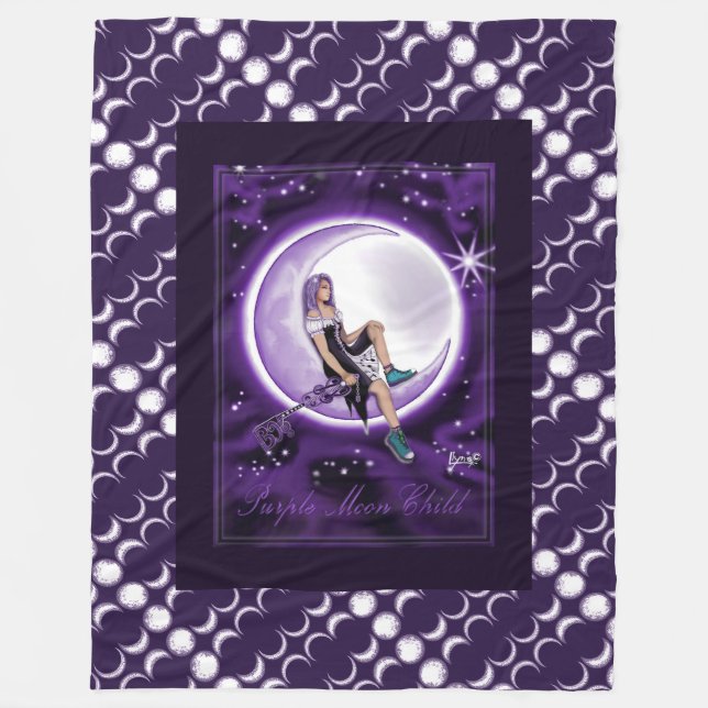 Cobertor De Velo Roxo Moon Child (Frente)