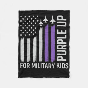 Cobertor De Velo Roxo Para Crianças Militares Bandeira Da Usa
