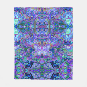 Cobertor De Velo Roxo psicadélico abstrato teste padrão marmoread