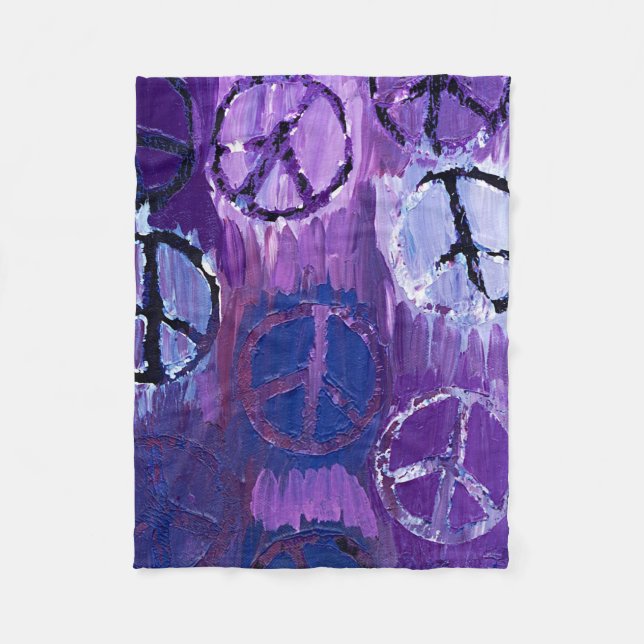 Cobertor De Velo Roxo - Sinal de Paz Fleece Blanket (Frente)