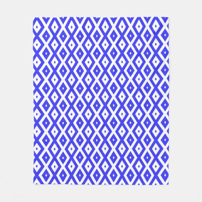 Cobertor De Velo Royal blue and white diamond pattern (Frente)