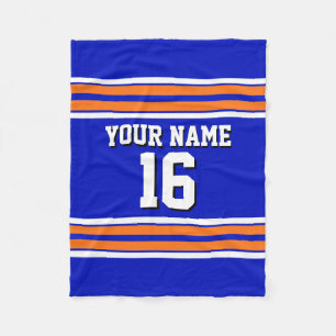 Cobertor De Velo Royal Blue com Equipe de White Stripes Laranja Jer