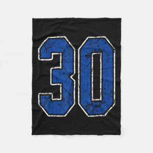 Cobertor De Velo Royal Blue E White Number 30 Jersey Player Unifo