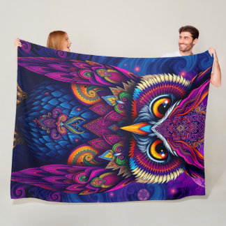Cobertor De Velo Royal Purple Owl: Majestic Mystical Art