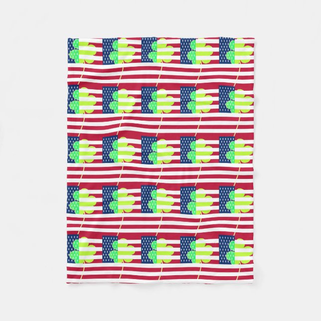 Cobertor De Velo Rua de Clover do Bandeira Irlandesa Americana Sham (Frente)