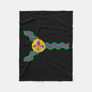 Cobertor De Velo Rua de Mardi Gras. Louis Flag Soulard Afastado