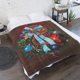 Cobertor De Velo Rua de Natal do Dragão Vermelho
