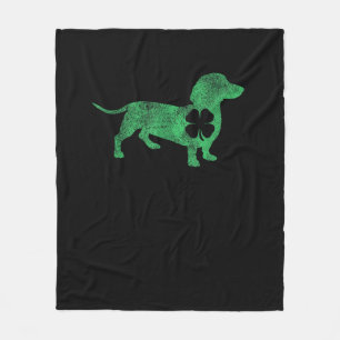 Cobertor De Velo Rua de Shamrock Dachshund Dog. O Santo de Patrick