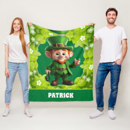 Cobertor De Velo ruas de Leprechaun 3D. Crianças Personalizadas do 