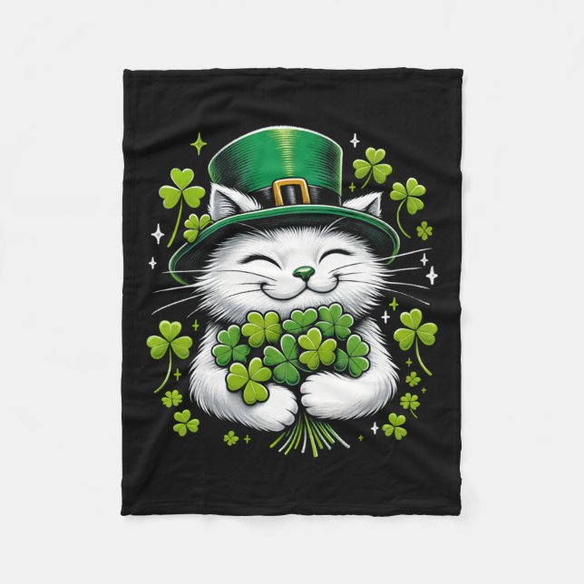 Cobertor De Velo Ruas De Roupa Do Cat Leprechaun. Dia De Patricks M (Frente)