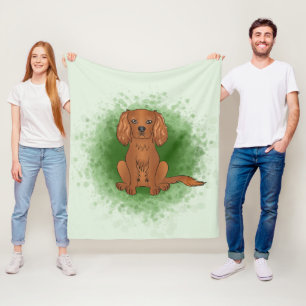 Cobertor De Velo Ruby Cavalier King Charles Spaniel Dog Em Verde