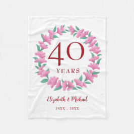 Cobertor De Velo Ruby Floral Pink Flowers Wreath, 40 anos