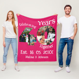 Cobertor De Velo Ruby Red 40th Wedding Anniversário 11 Foto Colagem