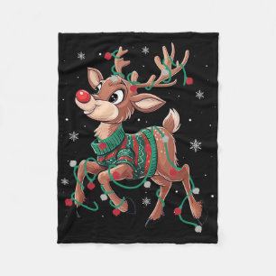Cobertor De Velo Rudolph O Nariz Vermelho Rena Para Crianças E Nata
