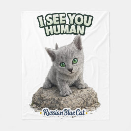 Cobertor De Velo Russian Blue Cat Fleece Blanket