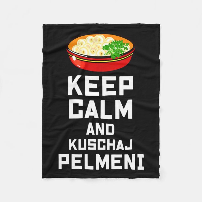 Cobertor De Velo Russian Keep Calm Eat Pelmeni Funny Russian Saying (Frente)