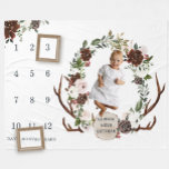 Cobertor De Velo Russo Country Floral Baby Milestone Blanket<br><div class="desc">O cobertor do Primeiro Ano do Bebê faz o adereço perfeito para fotos de bebês! É o alternativo perfeito para adesivos e blocos mensais. O nosso cobertor permite-vos facilmente tirar e postar fotografias do vosso pequeno e crescente. Encaixe uma foto e compartilhe com os amigos nas mídias sociais, crie belas...</div>