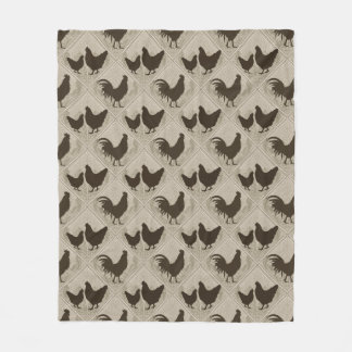 Cobertor De Velo Rustic Farmhouse Hen Pattern – In Gray