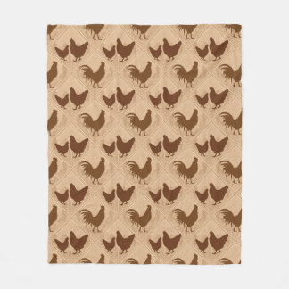 Cobertor De Velo Rustic Farmhouse Hen Pattern – In Warm Brown