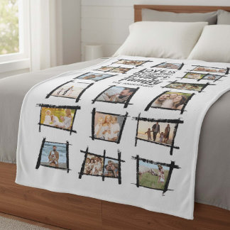 Cobertor De Velo Rustic Frames Black/Wht Love Is Family ID1015