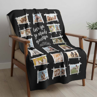 Cobertor De Velo Rustic Frames White/Blk Love Ya Grandpa ID1015