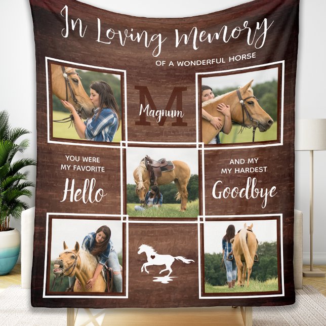Cobertor De Velo Rustic In Loving Memory Horse Memorial Photo (Criador carregado)