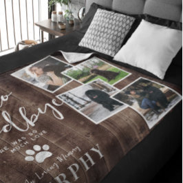 Cobertor De Velo Rustic Paw Imprime Foto Personalizada Do Memorial